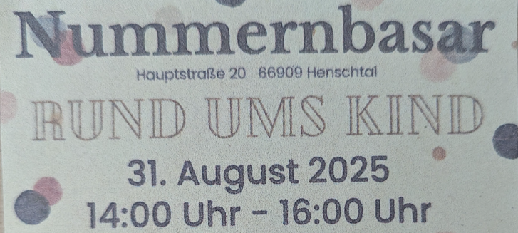 Nummernbasar Henschtal